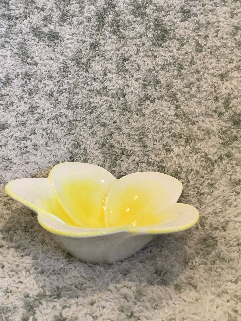 Yellow and White Tropical Plumeria Flower Shaped Decorative Dish or Soap Dish HC - Picture 2 of 13
